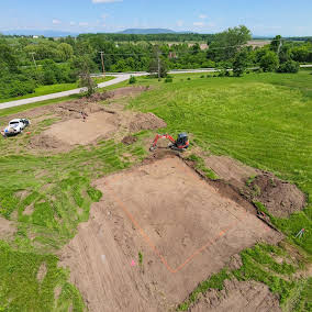 Excavated house site in Vermont farmland